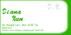 diana nun business card